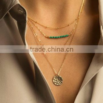 Yiwu factory multi layers bar necklace with turquoise beads