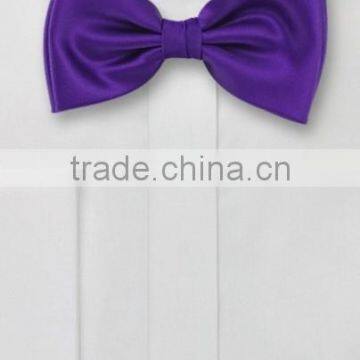 Real Silk Solid Purple Mens Bow Tie