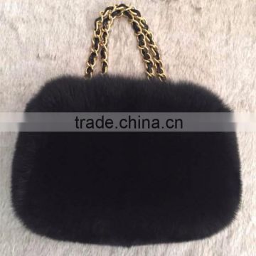 2016 Morden Fashion Fur Luxury Bag Real Fox Fur Purse Handbag For Lady