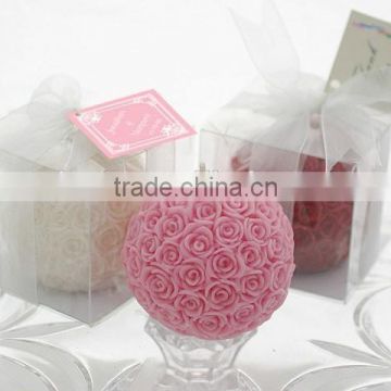 Pink Rose Ball Candle For Wedding Decoration