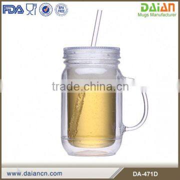Hot Sale Plastic Mason Jar Beer Mugs Bpa Free photo-6