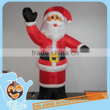 Funny Christmas Ornament Inflatable Large Santa Claus Decoration With Light