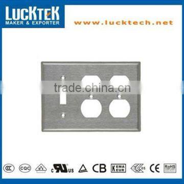 3 Gang- 2 Receptacle and 1 Toggle Combination Metal Wall plates