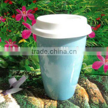 Creative Starbuck Double Layer Pure Color Glazed Ceramic Mug photo-3