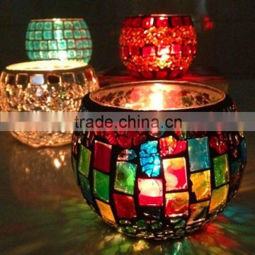 home decor mosaic glass candle holder