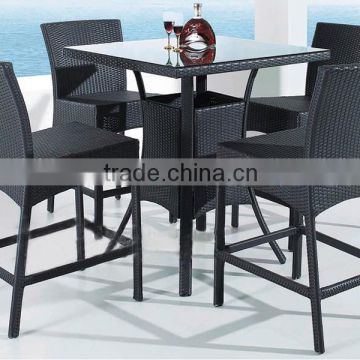 Two Bar Chair With Square Table in Black color