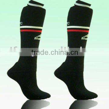 Black nylon soccer stocking socks