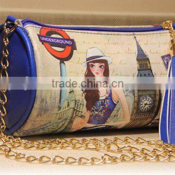 Cylinder Design Digital Printed Women Shoulder Bag