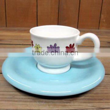 Wholesale Dream Flower Ceramic coffee cup with saucer