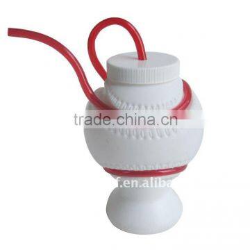 Plastic cup with straw