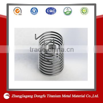 strong heat resistance astm b265 pure titanium coil in water heat exchanger