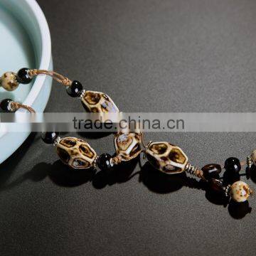 Ceramic design Pendant Sweater Chain Necklace