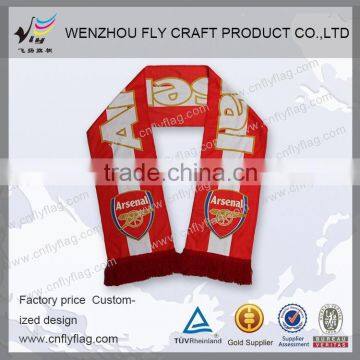 Super quality crazy Selling polar fleece printed football fan scarf