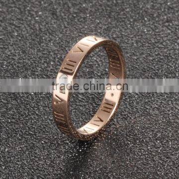Wholesale New Fashion Jewelry Stainless Steel Rose Gold Ring With Letter Design photo-4