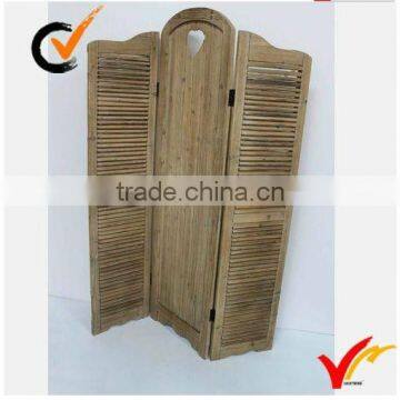 Shabby Chic Antique Wooden Folding Screen for Home Decor and Room Divider
