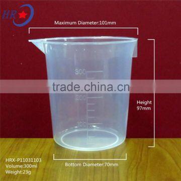 300ml High Transparency Plastic Beaker, disposable plastic measuring cup, pp beaker