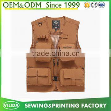 Custom high quality cordura multi pockets vest mens outdoor activities vest