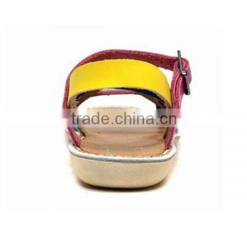 2016 Wholesale Custom New Fancy Designs Child Buckle Strap Leather Kids Flat Sandals for Girls
