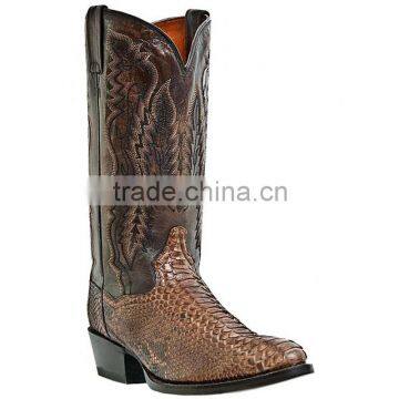 brown genuine leather Omaha python western cowboy boots wholesale