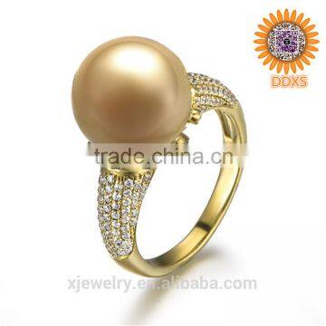 Custom Wholesale Natutal South Sea Shell Pearl Gemstone Ring