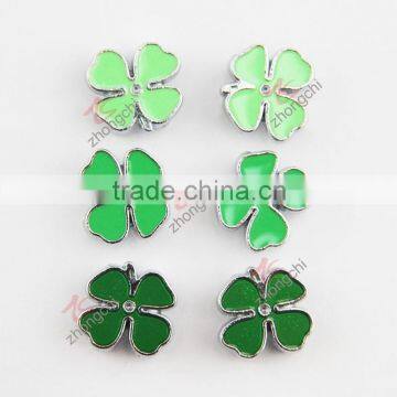 Four leaf lucky clover charm fit 8MM width leather bracelet (JP08)