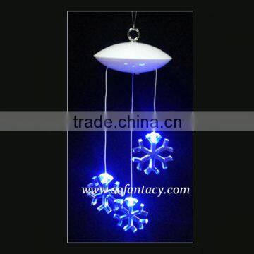 christmas led snowflake decoration light on the window