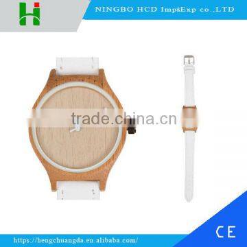 Hot selling leather strap cheap Wooden watches for men and women