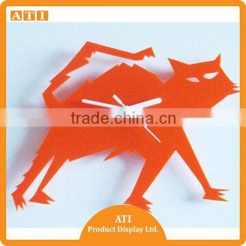 wholesale fashion home goods digital acrylic cat decorated wall clock