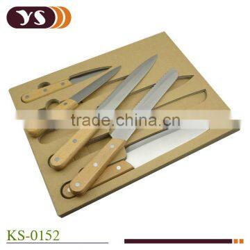 5-piece Wooden Handle Kitchen Knife set