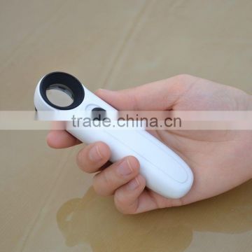 40x 21mm Hand-hold Eye Magnifying Glass Loupe Jewelry Magnifier 2 LED lights