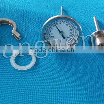 All stainless steel bimetal thermometer with tri clamp