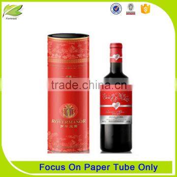 Custom paper wine gift box round packaging wine pack paper tubes with logo printed