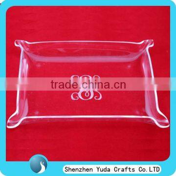 Special design acrylic serving tray wholesale, plexiglass serving tray, table top acrylic fruit tray