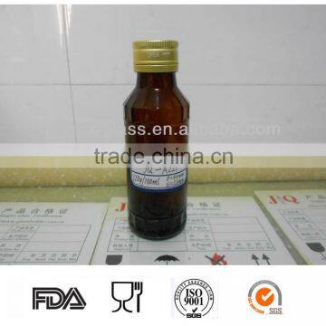 100ml amber glass syrup bottle with metal cap