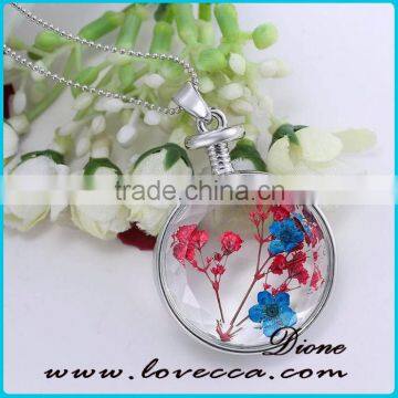 2016 Trending Perfume Bottle Necklace Pendant Dried Flower Necklace photo-5