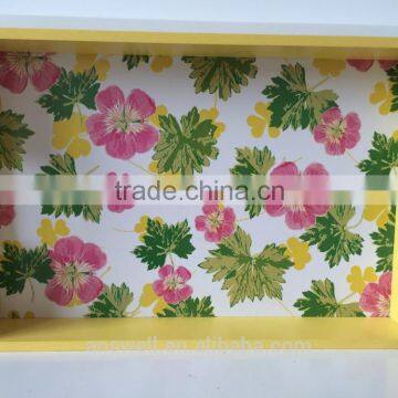 beautiful wholesale decorative flower wooden tray