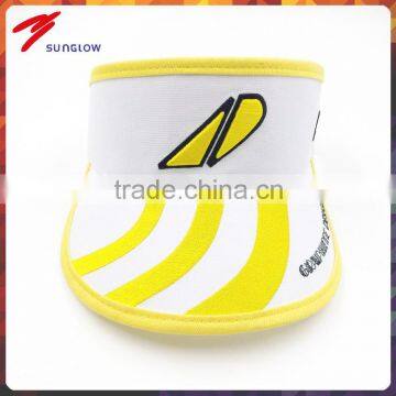 Fashion wide brim 100% polyester 3D embroidery sun visor cap wholesale