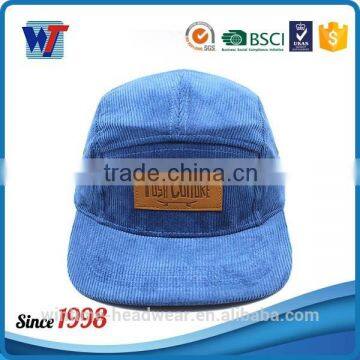 Custom metal plate corduroy snapback hat wholesale