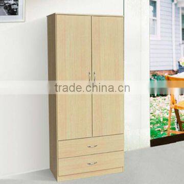 Melamine partilce board 2 doors and 2 drawers cheap wardrobe cabinet