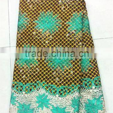 China Import African Wax Print With Lace Fabric Guipure New Wax Lace for Party NNL-015