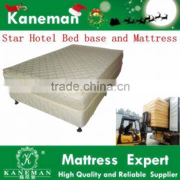 Star hotel quality fabric cover spring box bed base and mattress