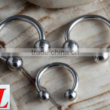 Nose Lip Ear Piercing Body Jewelry Grade 23 Solid Titanium Highly Polished Circular Barbell Horseshoering-0418 photo-2
