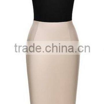 Women's Official Scoop Neck Optical Illusion Slim Bodycon Pencil Dress photo-2