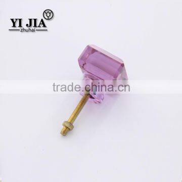 33 mm Pink Color Square Furniture Hardware Crystal Knob photo-4