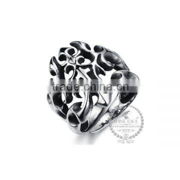 7MM Stainless steel vintage antiqued silver punk style ring fashion ring steam punk jewelry 6240034