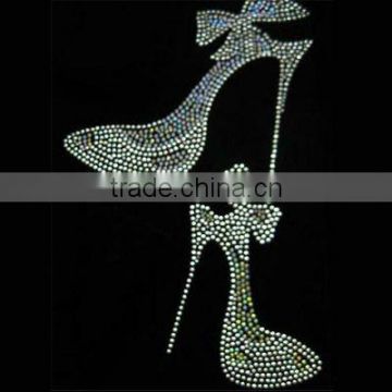 Bling iron on high heel rhinestone hot fix transfer design