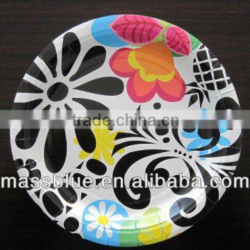 Printed colorful paper plates