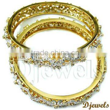 Diamond Gold Bangles, Beautiful Diamond Gold Bangles, Diamond Jewelry