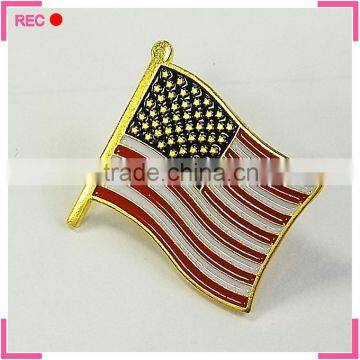 Enamel pin custom, american flag shaped enamel lapel pin