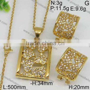 Hot Stainless Steel Jewelry Wholesale 18k Gold Plated Jewelry Set